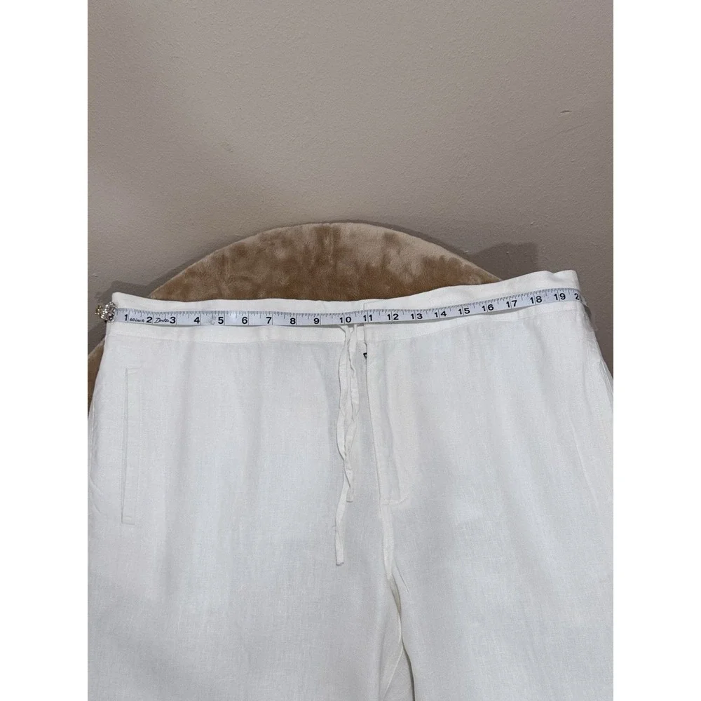 Onia White Linen Drawstring Chinos